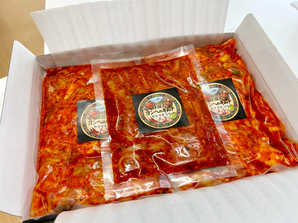 極上韓国風イカの塩辛180g＆プレミアム極上本格酵母キムチ720g(360g×2パック)セット